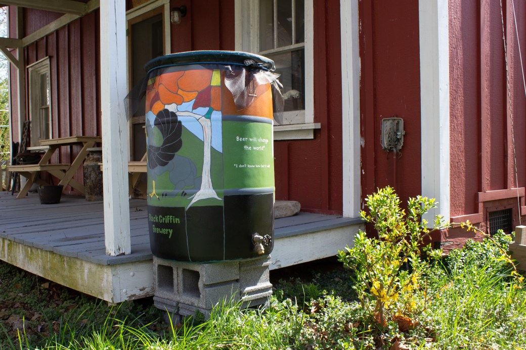 rain barrel cabin 2